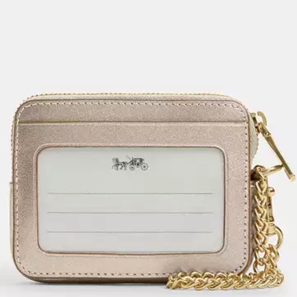 Coach Zip Card Case Gold nwot - Picture 8 of 12